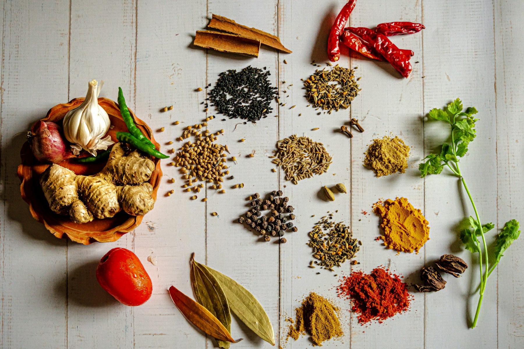 Whole spices used in Indian cooking
